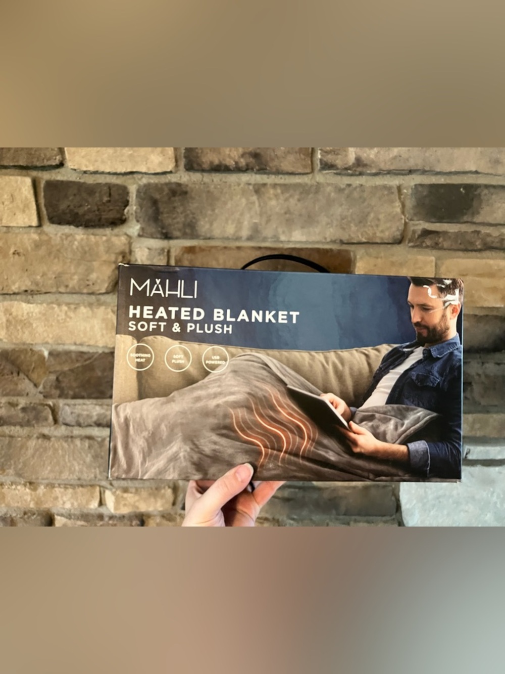 Mahli 30”x45” Soft & Plush Heated Blanket - Gray